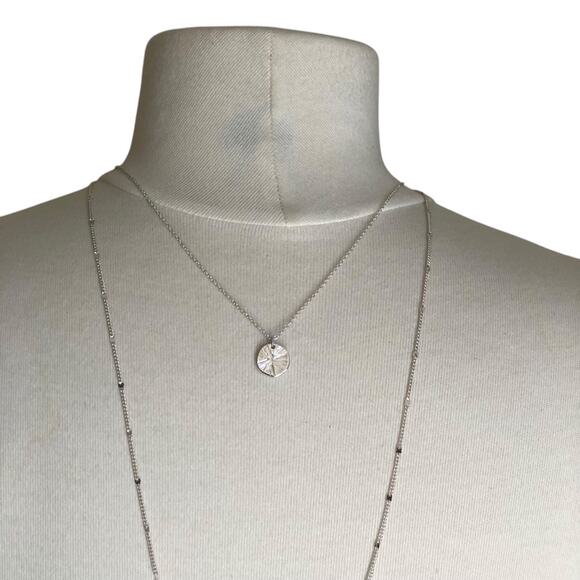 LC Lauren Conrad NIP Silver Tone Double Strand Sand Dollar Pendants Necklace - Picture 3 of 11